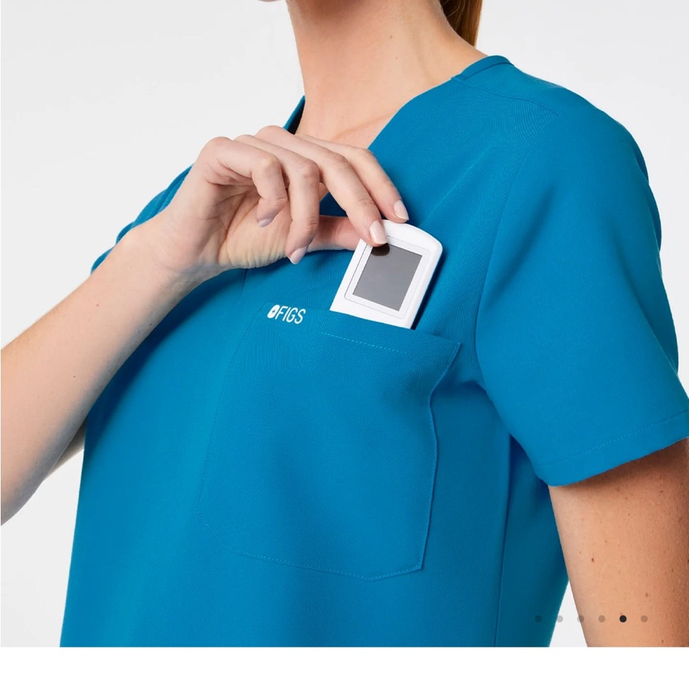 FIGS Teal Blue Scrub Top